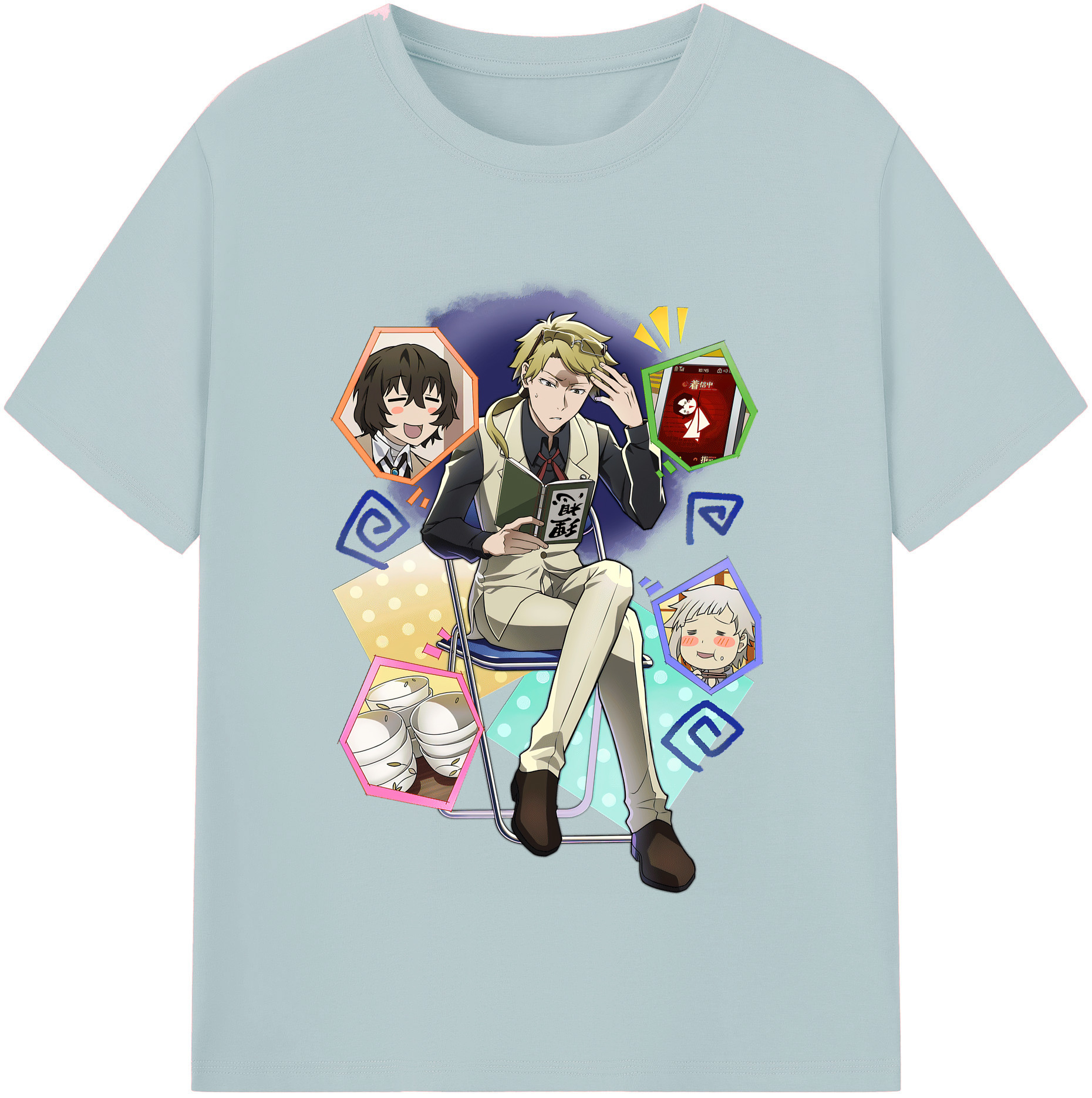（画像用） 文豪ストレイドッグス Bungo Stray Dogs 綿100％半袖Tシャツ（フロントプリント）